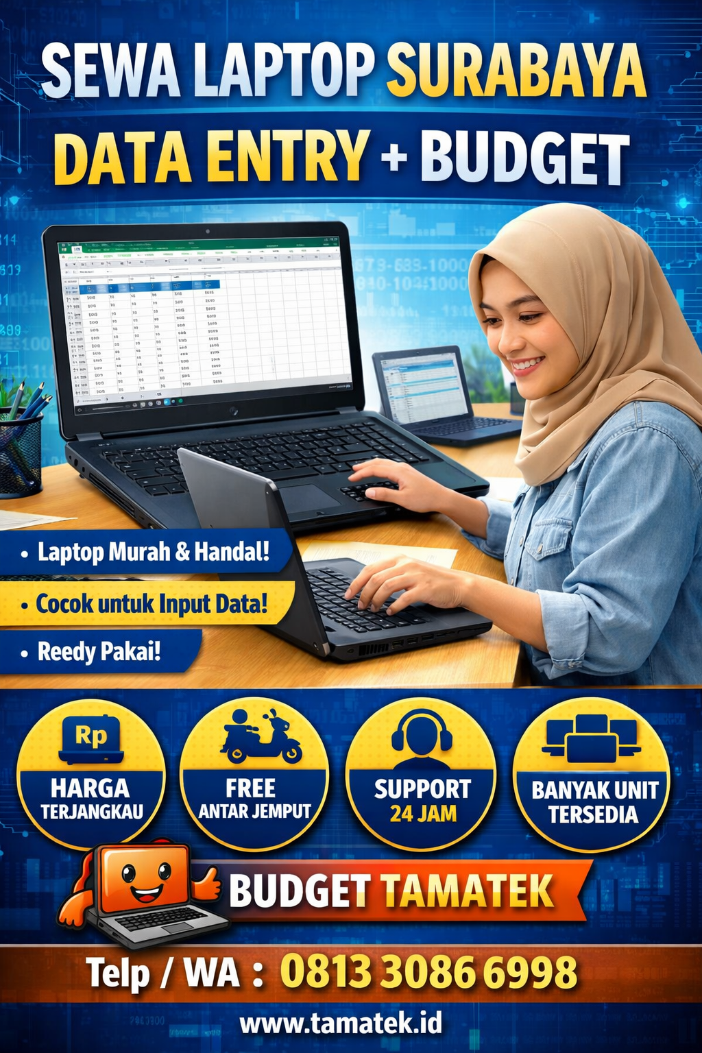 You are currently viewing Sewa Laptop Surabaya untuk Data Entry & Admin: Spek Aman + Budget Tamatek