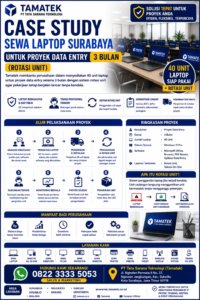 Read more about the article Case Study: Sewa Laptop Surabaya untuk Proyek Data Entry 3 Bulan (Rotasi Unit) | Tamatek
