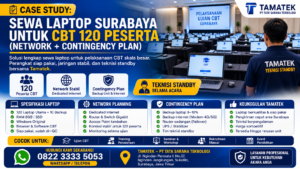 Read more about the article Case Study: Sewa Laptop Surabaya untuk CBT 120 Peserta (Network + Contingency Plan)